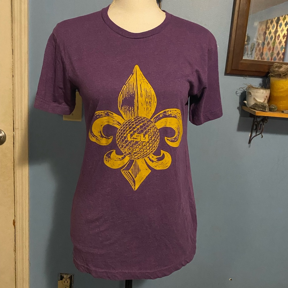 LSU (Louisiana State University) Crew Neck, fleur-de-lis, T-Shirt
